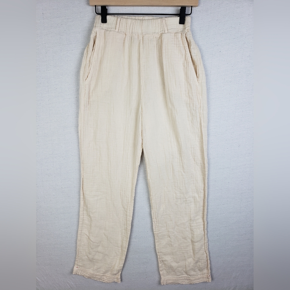 XIRENA Gauze Cotton Pants Casual Lightweight Cream size S Resortwear Minimalist